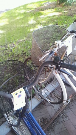 放置自転車への注意書き